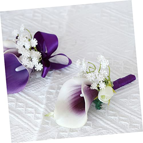 Fleur de simulation de mariage broche élégante et douce - 4