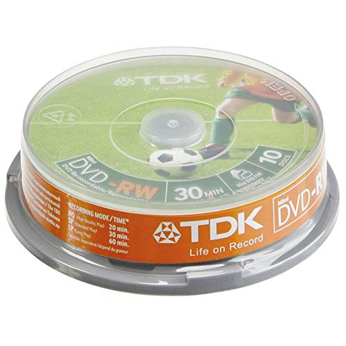 TDK DVD-RW 8cm 10-P Cakebox 4,7GB - Pack 10 DVD-RW 1,4 GB