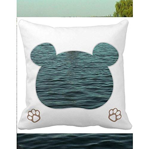 Offbb-Usa Fisherman Lake Bear Throw Pillow Square Cover #TOP21
