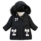 Warm Kapuze: Der Winterjacke verfügt über eine abnehmbaren Kapuze mit einem Kunstpelzbesatz, elegant und charmant, winddicht und warm, der zusätzlichen Schutz vor Wind und Kälte bietet.