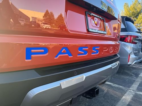 Image of Rear Inserts Tailgate Letters Compatible with 2025 2026 Passport Models, 3D Raised & Strong Adhesive Abs Plastic Rear Emblems Decals Letters, NOT Thin Decals- Blue