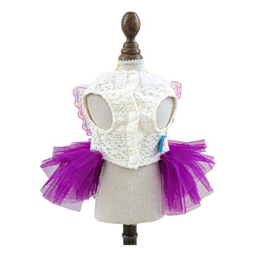 Disfraz vintage para perro pequeño vestido tul con encaje miniatura 5