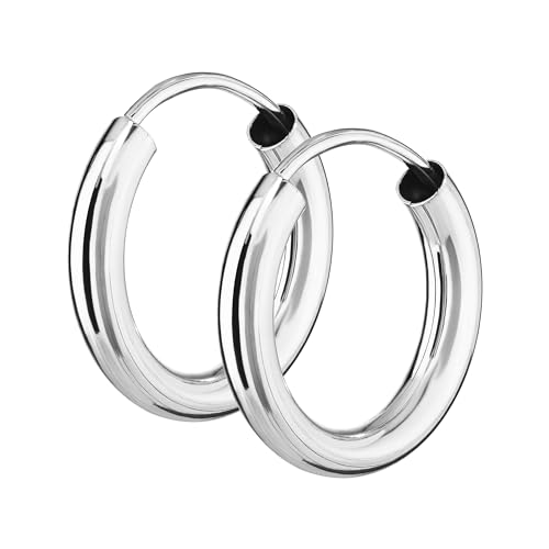 Pendientes de plata 925 NKlaus de 15mm con aro redondo y un grosor de 2,5mm modelo 2562