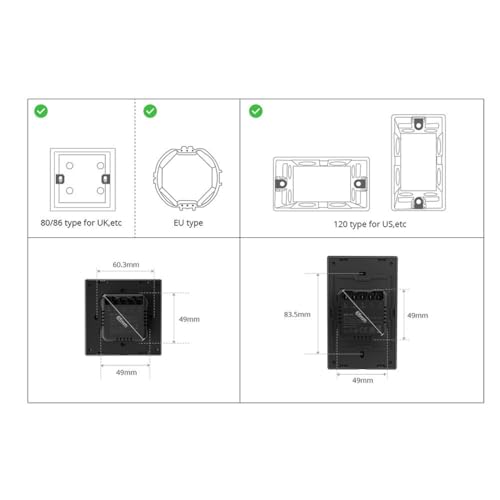 Image of Ledgebit M5-3C-120 SwitchMan 3-Gang Smart Wall Switch - Push Button, Voice /App Control, Compatible with Alexa, Google Home, eWeLink, CE Certified