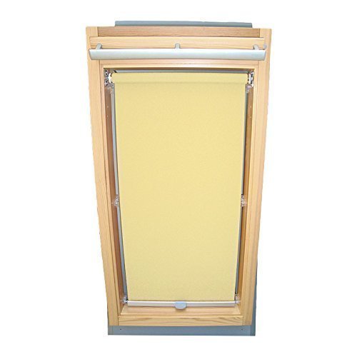 Hochwertiges Abdunkelungsrollo Rollo für Velux DKL/RHL-EP GGL,GPL,GHL,GTL,GXL,GDL 608 hellgelb-creme // Verdunkelungsrollo/Verdunkelungs-Rollo/Fensterrollo