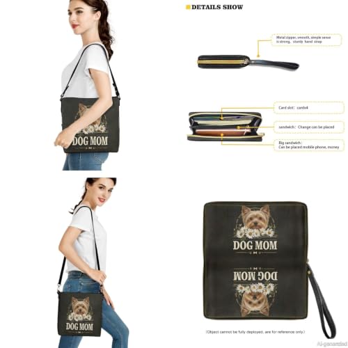 Image of Bucket Crossbody Bag Set for Women Lady, Leather Purse and Wallet Set Large Bucket Bag with Wallet