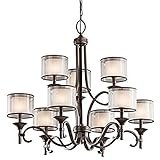 Kichler 42382MIZ Lacey Chandelier 9-Light, Mission Bronze