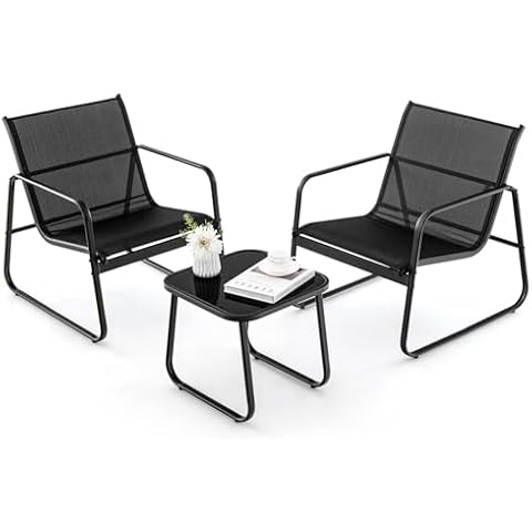 COSTWAY 3-Piece Garden Bistro Set Cover