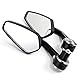 APEBAZY Bar End Mirrors Wide Angle Blind Spot Free Motorrad Rückspiegel Ultra Large Field Of View Anti-Stuffy Safe Riding Mirror