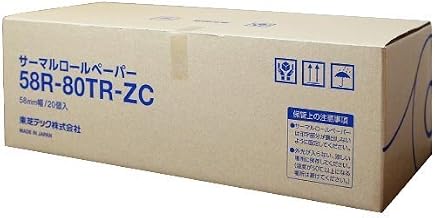 Genuine Toshiba TEC 58R-80TR-ZC 2.3 inches (58 mm) Wide Thermal Resist Paper (Core Included), 20 Rolls