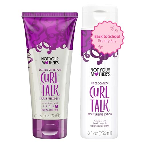 Not Your Mother's Curl Talk Lasting Definition Flash Freeze Gel and Frizz Control Moisturizing Lotion (2-Pack) - Formulated with Rice Curl Complex