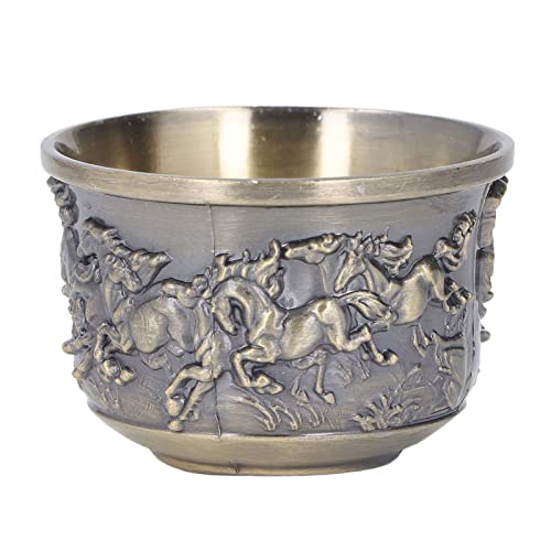 Bronze Horse Wine Cup Style rétro Horse to Success Verre à vin en métal Fabriqué à la Main Communion Calice Gravure Tasse à thé pour KTV Bars Home Decor Party