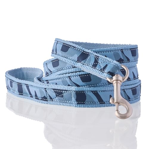 Pet Passion Recycled Ribbon Dog Leash 7 Ft. for All Pet Breeds, Camo-Navy, One Size