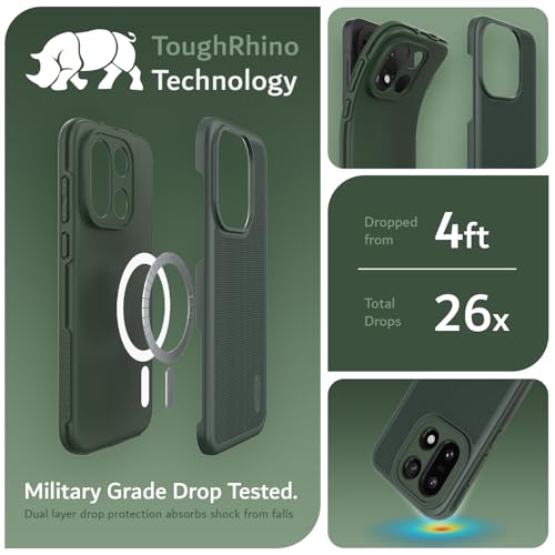 Image of TUDIA MergeGrip [Magsafe Compatible] for OnePlus 15 5G Back Cover (2025) - [Military Grade Drop Tested] Dual Layer Shockproof Slim Rugged Heavy Duty Tough Protective Phone Case - Pine Green