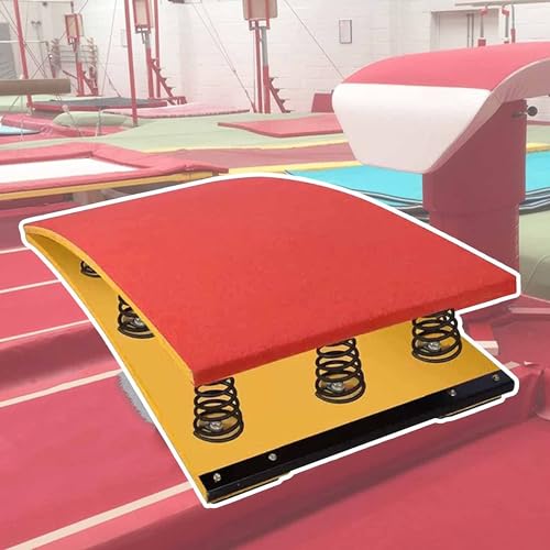 Spring Board Gymnastics Vault Springboards, Adult Sport Equipment for Gymnasts/Vaulting/Exercise, Elastic Ramp Including 9 Spring (Color : Red)