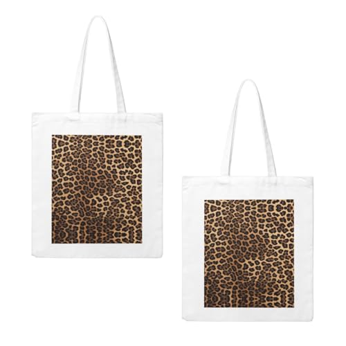 Leopard Print Print Canvas Shopping Bag Reusable Eco-Friendly Handbag With Large Capacity For Everyday Use2