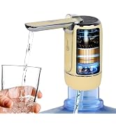 CoolWAY Electric Water Pump for 2-5 Gallon Bottles, Portable USB Rechargeable Water Dispenser wit...