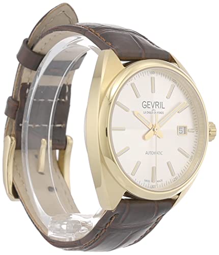 Gevril Men's Swiss Automatic Watch with Stainless Steel Strap, Dark Brown, 18 (Model: 48704A), Rose3