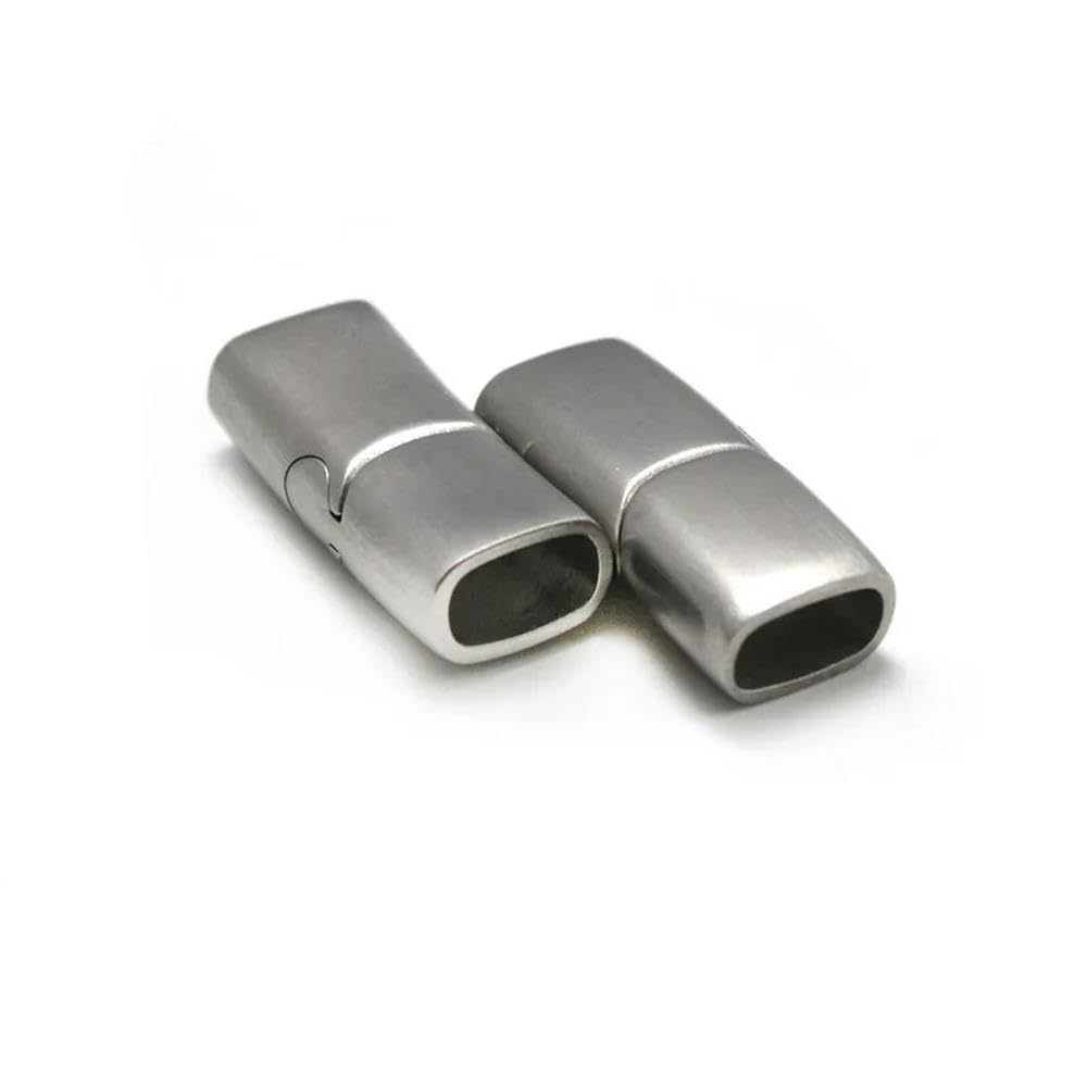 GENPICONG 5pcs/lot Stainless Steel Magnetic Clasp Connector for 8 10 12 mm Flat Leather Cord End Clasps Bracelet Buckle Jewelry Making Accessories