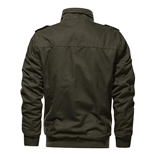 Tacvasen Men's Military Jacket Casual Cotton Lightweight Full Zip Outwear Coat Army Green, S #TOP4