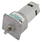 DC 12/24V 35W Motor de Engranaje Reductor de Velocidad Micro Ajustable CW/CCW Mini Caja de Engranajes de Reducción de Velocidad de Alto Torque(24V 500RPM)