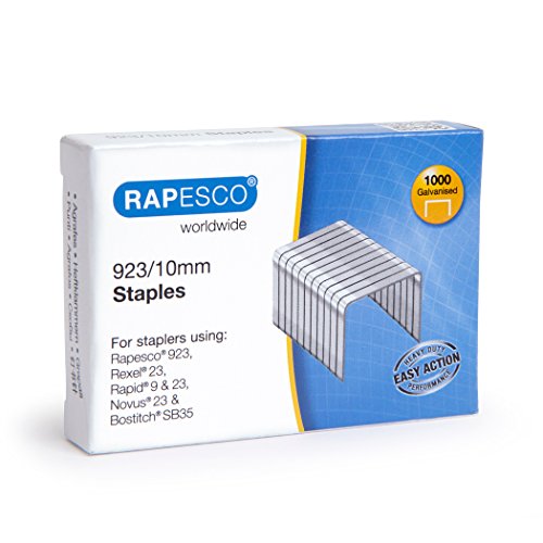 Rapesco 1307 ECO HD-100 Grapadora de Gruesos con 2000 Grapas Tipo 923/10mm, Capacidad para 100 Hojas, Negro