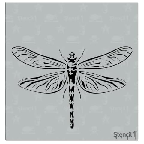 Stencil1 Dragonfly Stencil 5.75" x 6" - Durable Quality Reusable Stencils for Painting - Create Halloween Crafts and Decor on Walls Fabric & Furniture Recyclable Art Craft Cover