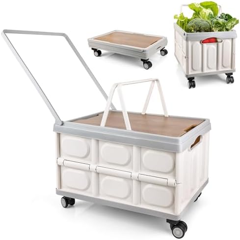 Amazon.com: Collapsible Crate with Wheels, Teacher Rolling Crate with 2 ...