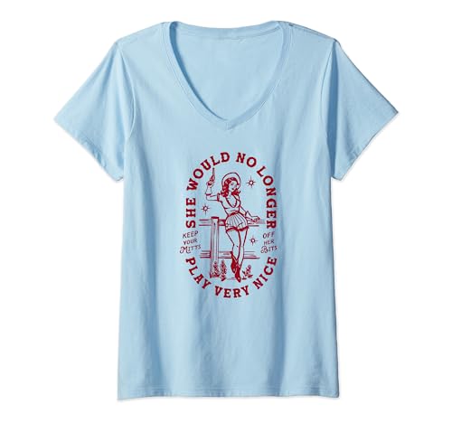 Mujer Lindo regalo de los derechos de las mujeres de Country Rodeo Outlaw Western Cowgirl Camiseta Cuello V
