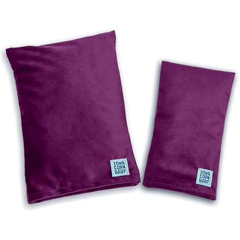 Microwave Heating Pad Bundle (Regular 10" X 7" + Mini 4" X 8") Removable Cover, Weighted, Portable, Reusable, Dual Use Cold Pack Cover