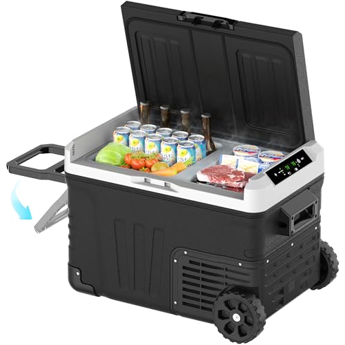 EUHOMY �ԍڗ①�� 33L �|�[�^�u���①�� 2���Ɨ����x���� ��������t�� �W�̌����ύX�\ �𔲂� �u�n���h���ƃL���X�^�[�t���Ŏ����^�т₷���v �o�X�P�b�g�t�� -20���`20�� �}���Ⓚ �R���v���b�T�[�� LED�ɓ��� MAX/ECO���[�h 3