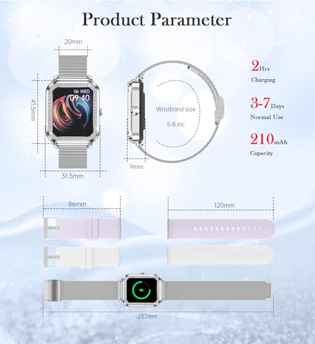 Betatree Reloj Inteligente Mujer, 1,6" Smartwatch con Llamadas y Whatsapp, 19+ Deportivos Smart Watch Fitness Tracker, Monitor de Ritmo Cardíaco y Sueño，Impermeable IP67 Android iOS Pulsera Actividad - imagen 7