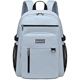 MIRLEWAIY Casual Daypack Blue School Backpack Big Student Bookbag for Girls Boys Teenagers Laptop Bookbag Work Travel, Steel-Blue