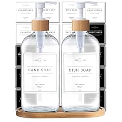 Clear Bottle / Bamboo Pump and Tray