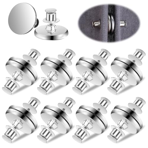 Gjinxi 10 Pairs Magnetic Curtain Clips, Curtain Weights Magnets with Back Tack, Magnetic Holder Buckle Closer for Drapery, Prevent Lights from Leaking for Home Bedroom Office Curtain Draperies