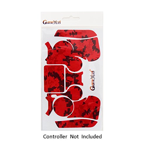 Gamexcel Skins Compatible With Ps4 Controller - Stickers Compatible With Playstation Dualshock 4 - Decals Cover Skin Accessories Compatible With Ps4 Slim Controllers - Digicamo Red #TOP2