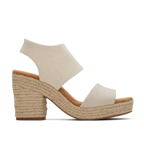 TOMS Women's Majorca Platform Sandal, Natural Basket Weave, 7.5