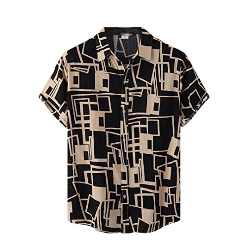 Chemise à manches courtes pour homme en coton boutons anti-transpiration