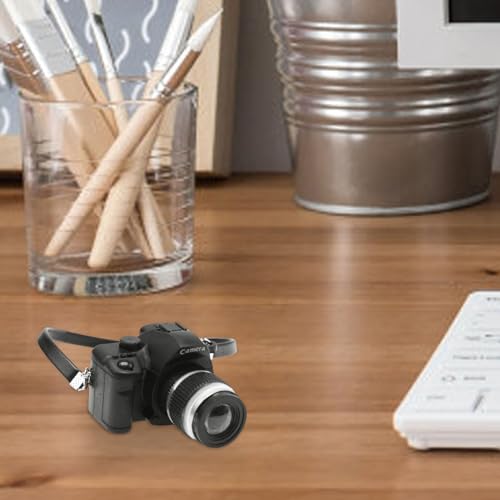 Mini câmera retrô - Câmera SLR em miniatura para casa de bonecas,Escala mini decoração de modelo de