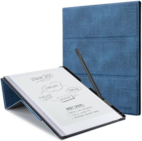 CoBak Case for Remarkable 2 -with Pen Holder and Multi-Angle Foldable Stand Feature -A Remarkable 2 Case with Pen Holder for the Remarkable 2 Paper Tablet***Fabric Blue