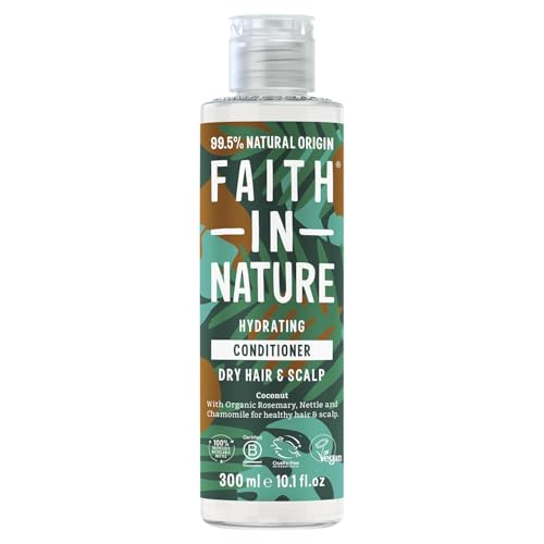 Faith In Nature 300ml Natural Coconut Conditioner, Hydrating, Vegan & Cruelty Free, No SLS or Parabens, For Normal to Dry Hair