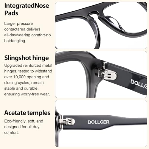 Image of Dollger Aviator Blue Light Glasses for Men Women Acetate Anti Bluelight Blocking Glasses for Computer Fashion Eyeglasses