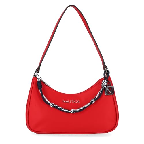 Image of Nautica Voyager Hobo Bag for Women, Vegan Leather Women's Purse, Large Shoulder Handbag with Zipper Closure