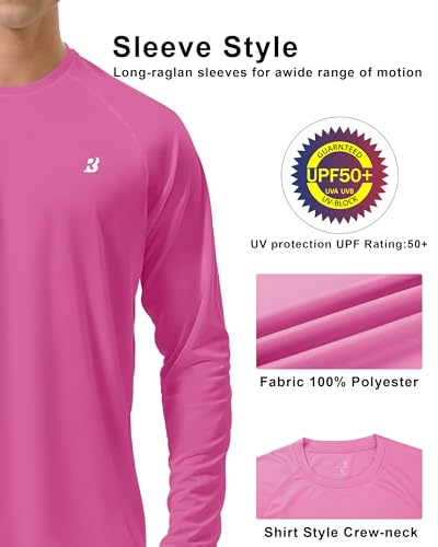 Image of Roadbox Mens UPF 50+ UV Sun Protection Shirts Outdoor Long Sleeve SPF Rash Guard for Fishing Hiking Swimming Running