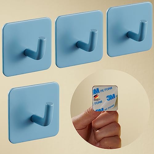DEKAZIA Lot de 4 patères pour enfants - Bleu - Patères adhésives