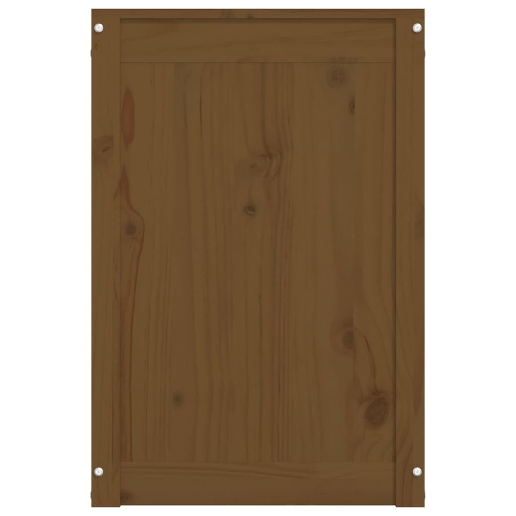 Mangloder Wäschetruhe aus massivem Kiefernholz in Honigbraun, 88,5 x 44 x 66 cm, 2 Fächer, Deckel mit Gasdruckfeder für Badezimmer, Schlafzimmer und Waschküche, Ordnung für Schmutzwäsche und Kleidung