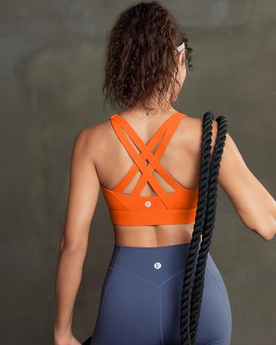 Image of RUNNING GIRL Sports Bra for Women High Support,Strappy Running Supportive High Impact Sports Bras with Sewn in Pads