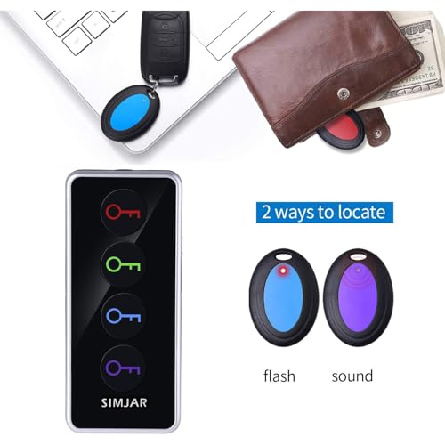 Simjar QF04A Key Finder With Up To 131Ft Working Range In Open Space, Simjar Wireless Remote Control Rf Key Finder Locator For Keys Wallet Phone Glasses Luggage Pet Tracker thumb #1