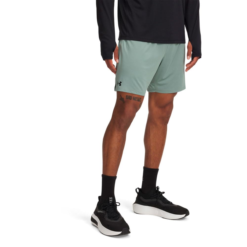 Under Armour Mens 7" Tech Vent Shorts Silica Green/Black SM