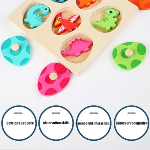 Puzzle de dinosaurios con bloques didácticos de combinación de colores para el desarrollo infantil 4